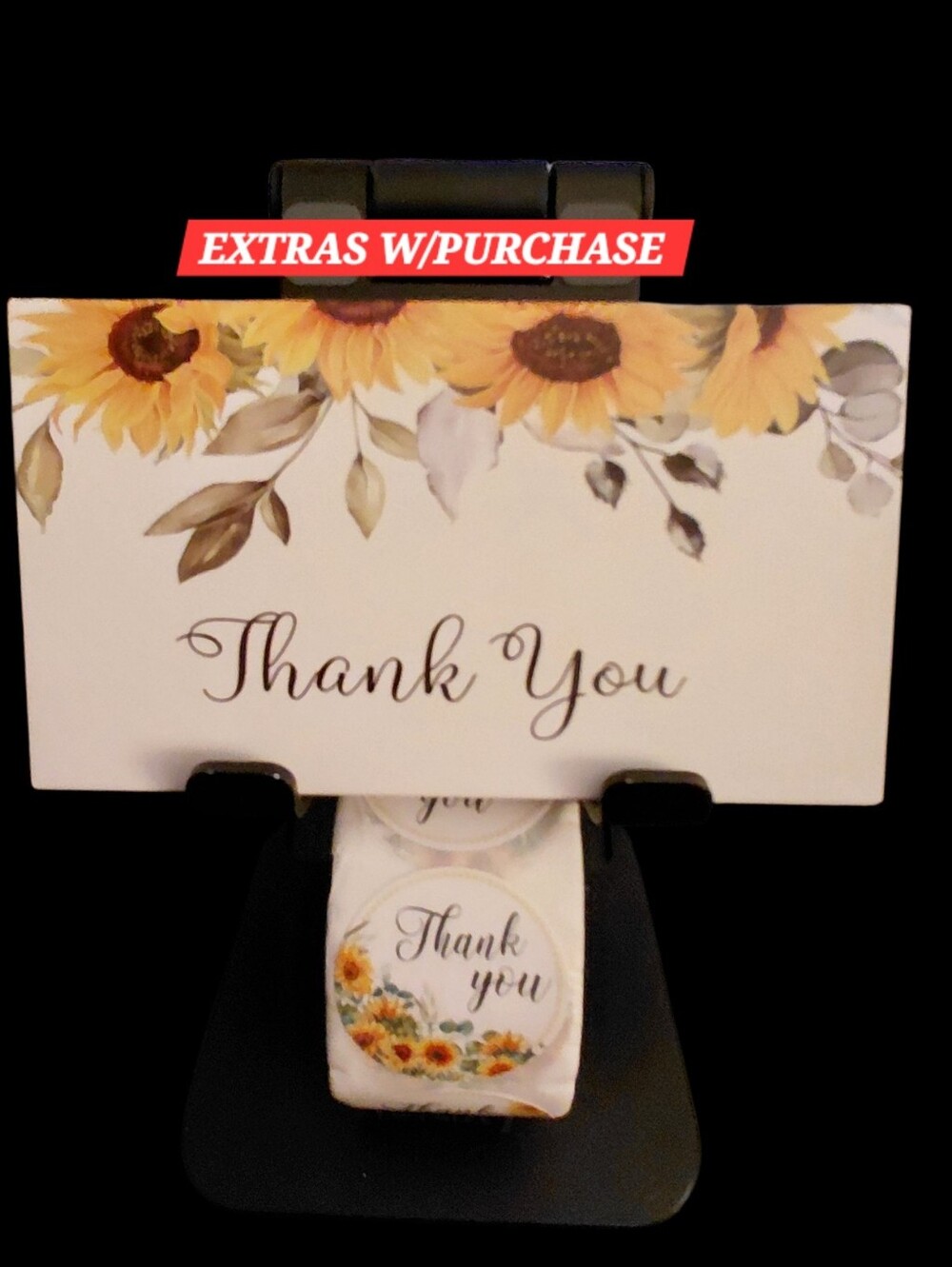 550ct. 50ct. Sunflower 'Thank You' Cards, 500ct. Stickers, 3 Random Polymailers